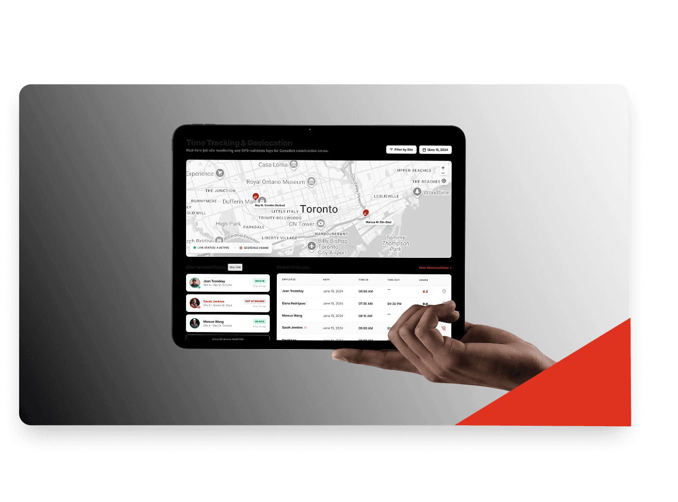 MapleWorksPro dashboard on tablet